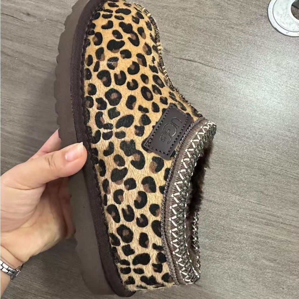 UGG Leopard Print Platform Slippers